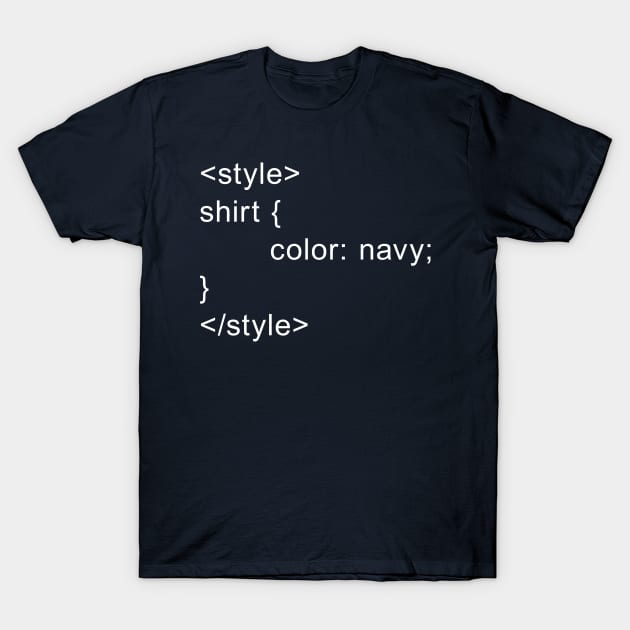 HTML Style - Navy T-Shirt by joshthecartoonguy